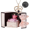 Pink Eternal Rose Gift Box With Gold Mom Necklace (""I Love You"" in 100 Languages)"