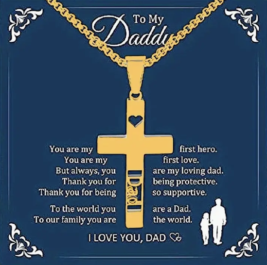 DAD - To My Daddy Cross Necklace | Gold & Silver Faith-Inspired Gift
